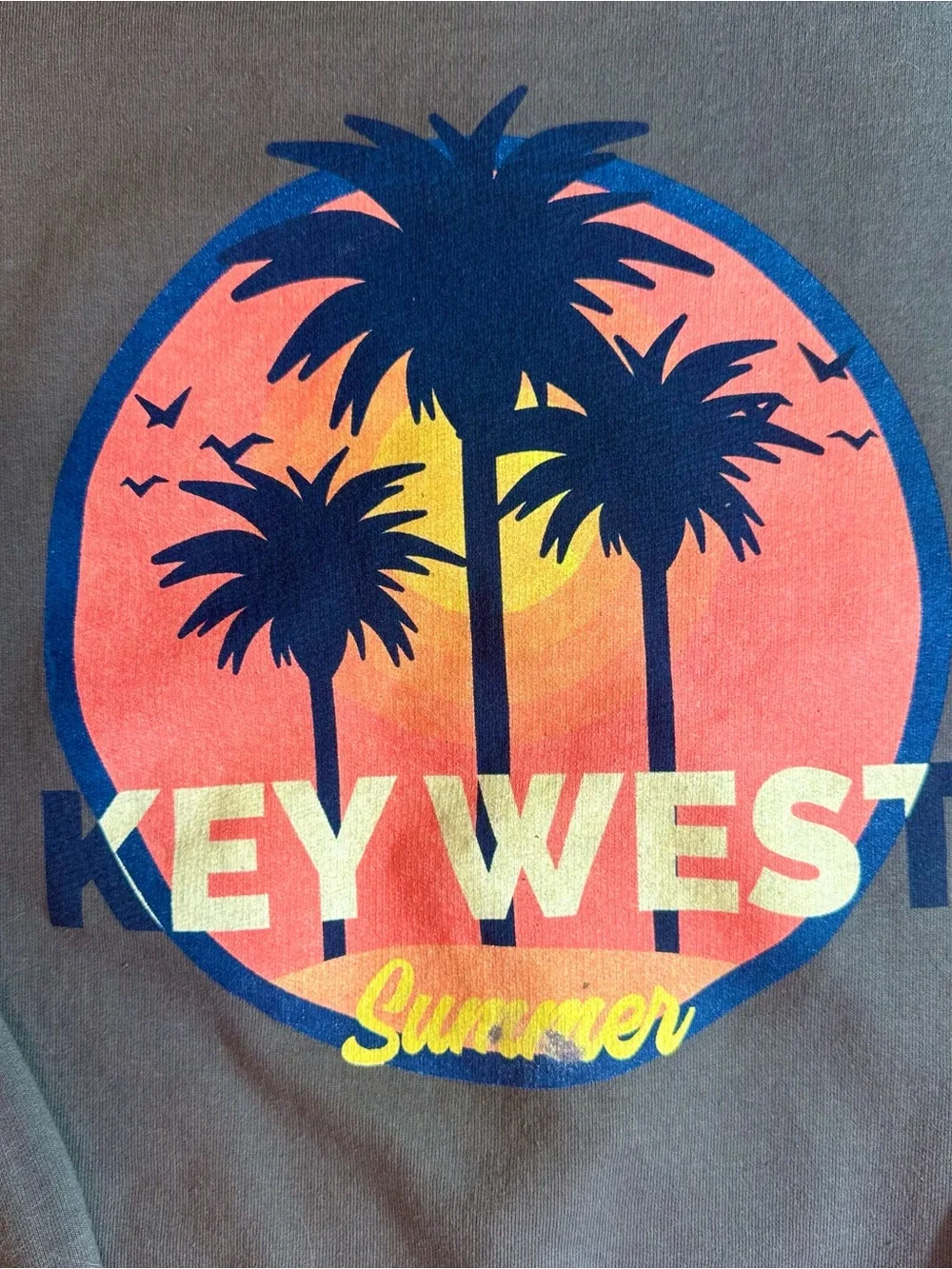 KEY WEST Crewneck Sweatshirt in Charcoal Gray